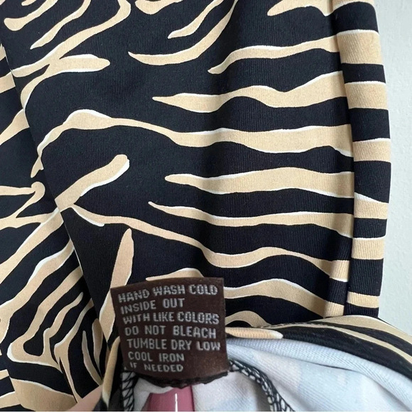 J MCLAUGHLIN 3/4 Sleeve Animal Print Catalina Cloth Panama Savannah DRESS Zebra - Picture 11 of 13